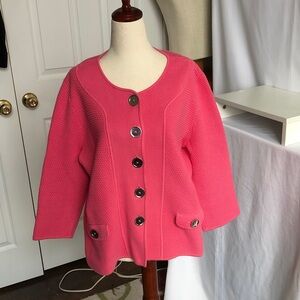Jones New York Pink Button-Up Cardigan